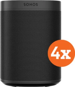 Sonos One SL Zwart 4-pack