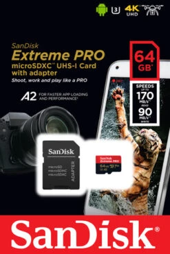 SanDisk MicroSDXC Extreme Pro 64GB 200mb/s -Tech Winkel 1765905
