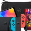 Nintendo Switch OLED Blauw/Rood + Pokémon Scarlet + BlueBuilt Beschermhoes