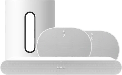 Sonos Ray Wit + 2x Era 300 Wit + Sub Mini Wit 3 Sonos Ray Wit + 2x Era 300 Wit + Sub Mini Wit