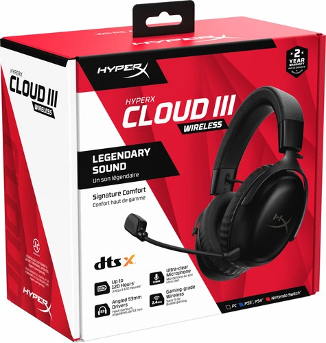 HyperX Cloud III Wireless Gaming Headset - Zwart (PC, PS5, PS4) 10 HyperX Cloud III Wireless Gaming Headset - Zwart (PC, PS5, PS4) - Afbeelding 8