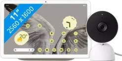 Google Pixel Tablet 128GB Wifi Creme En Dock Met Speaker + Nest Cam Indoor Wired