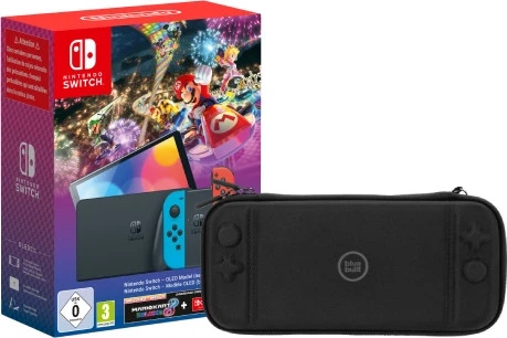 Nintendo Switch OLED Rood/Blauw + Mario Kart 8 + 3 Maanden Nintendo Online + Beschermhoes 3 Nintendo Switch OLED Rood/Blauw + Mario Kart 8 + 3 Maanden Nintendo Online + Beschermhoes
