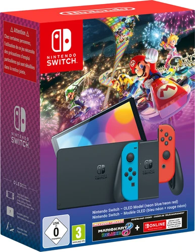 Nintendo Switch OLED Rood/Blauw + Mario Kart 8 + 3 Maanden Nintendo Online 3 Nintendo Switch OLED Rood/Blauw + Mario Kart 8 + 3 Maanden Nintendo Online