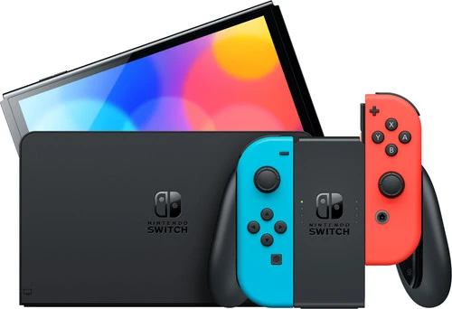 Nintendo Switch OLED Rood/Blauw + Mario Kart 8 + 3 Maanden Nintendo Online + Beschermhoes 5 Nintendo Switch OLED Rood/Blauw + Mario Kart 8 + 3 Maanden Nintendo Online + Beschermhoes - Afbeelding 3