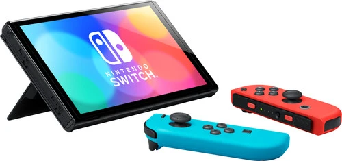 Nintendo Switch OLED Rood/Blauw + Mario Kart 8 + 3 Maanden Nintendo Online + Beschermhoes 8 Nintendo Switch OLED Rood/Blauw + Mario Kart 8 + 3 Maanden Nintendo Online + Beschermhoes - Afbeelding 6