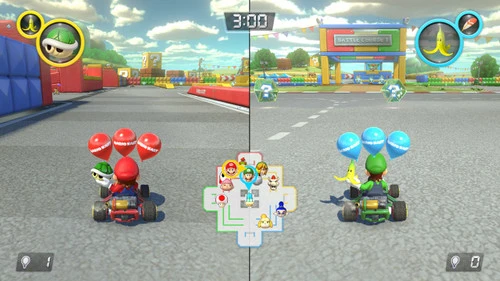 Nintendo Switch OLED Blauw/Rood + Mario Kart 8 Deluxe + BlueBuilt Beschermhoes 13 Nintendo Switch OLED Blauw/Rood + Mario Kart 8 Deluxe + BlueBuilt Beschermhoes - Afbeelding 11